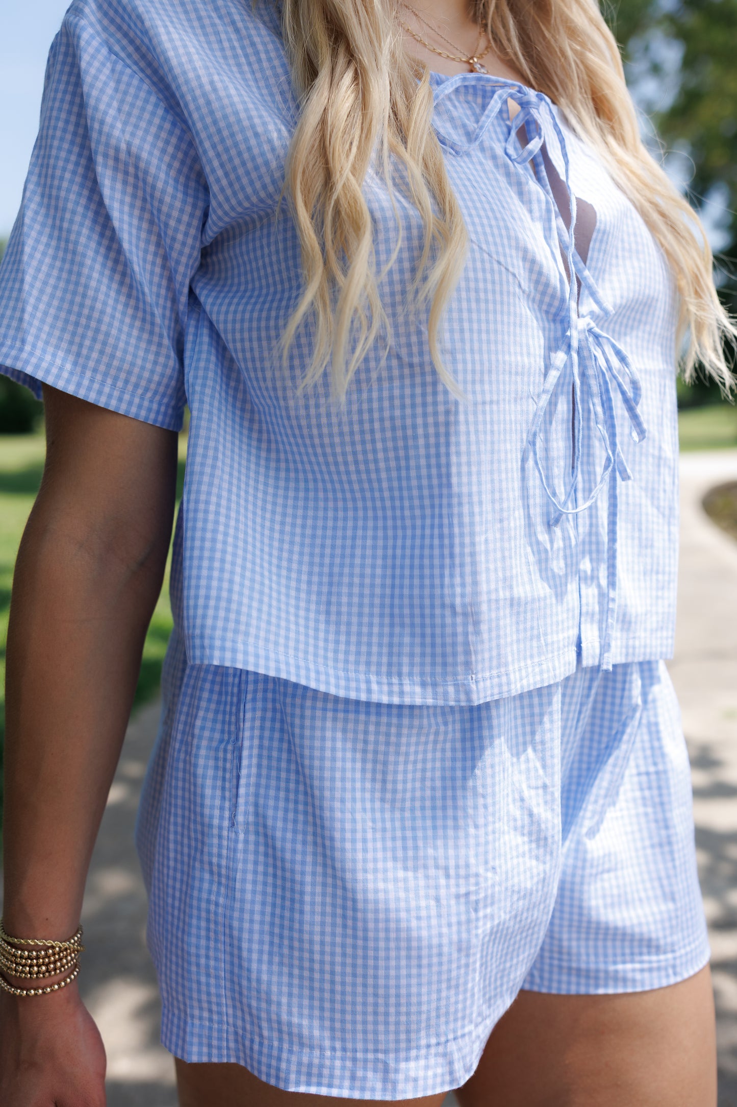 Juliet Gingham Shorts Set
