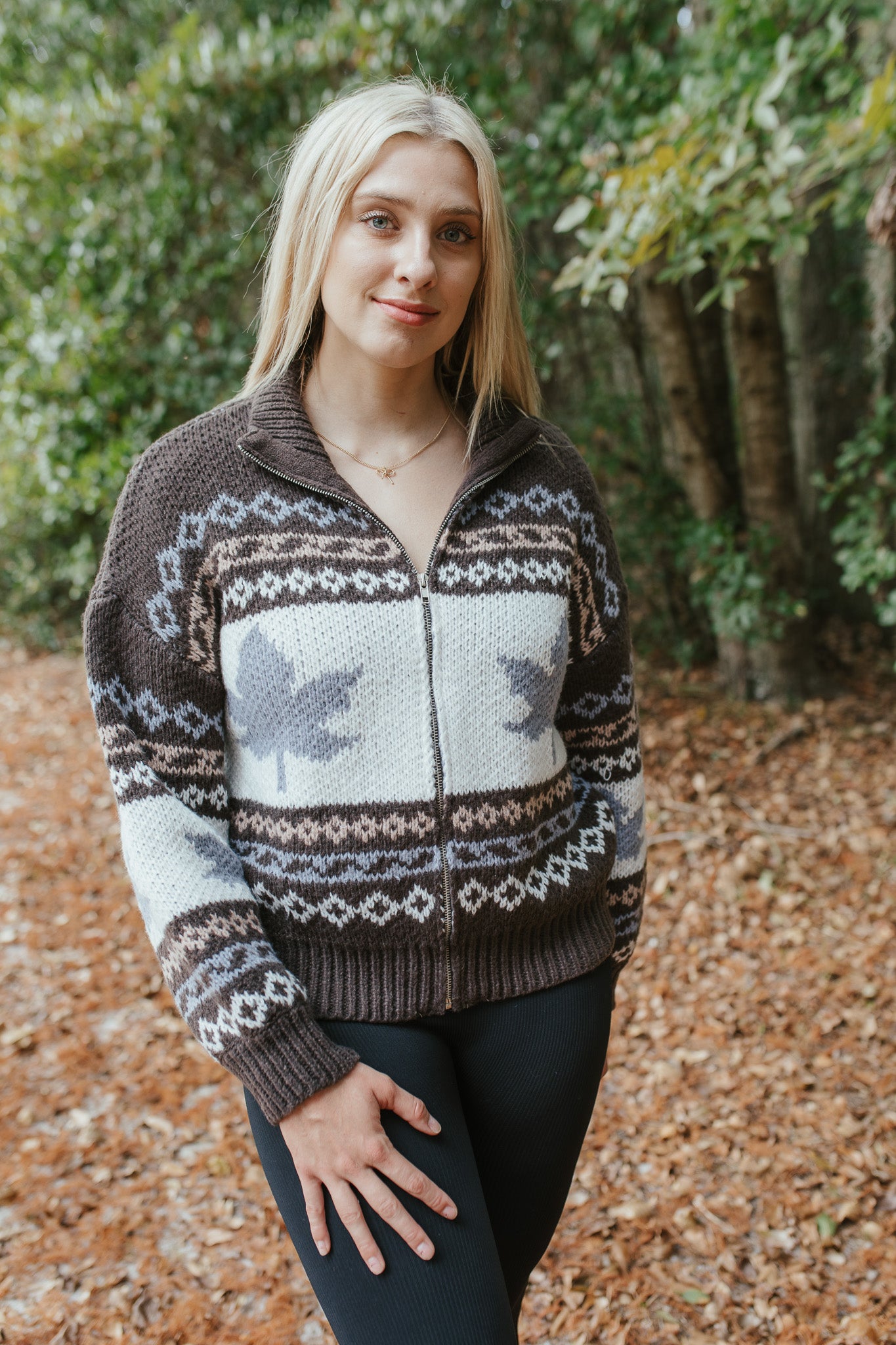 Frosted Mocha Zip Sweater
