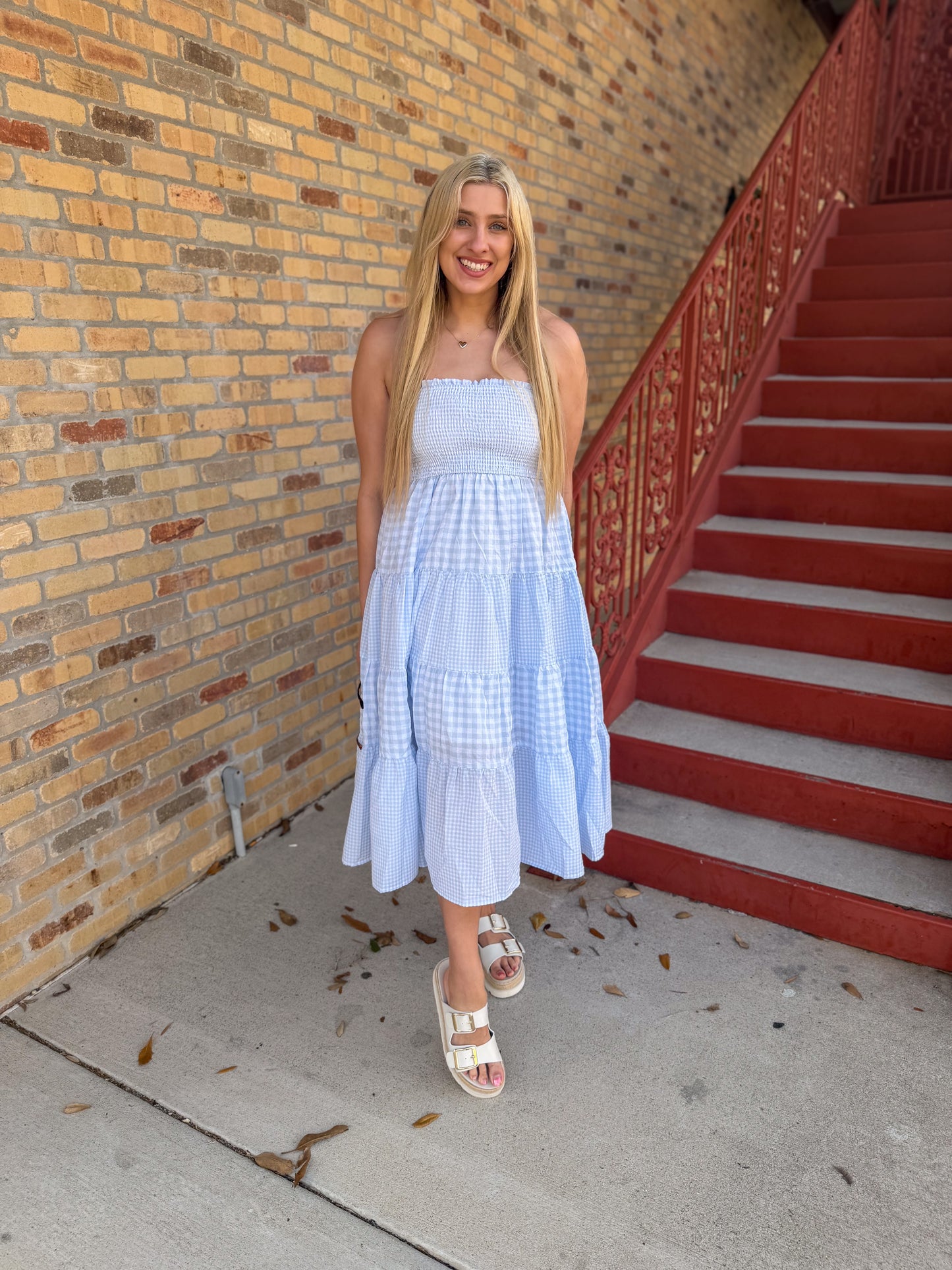 Seaside Picnic Midi Dress