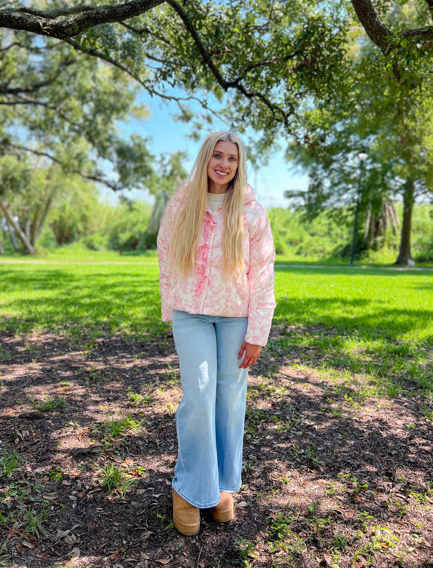 Cozy in Pink Puffer Jacket