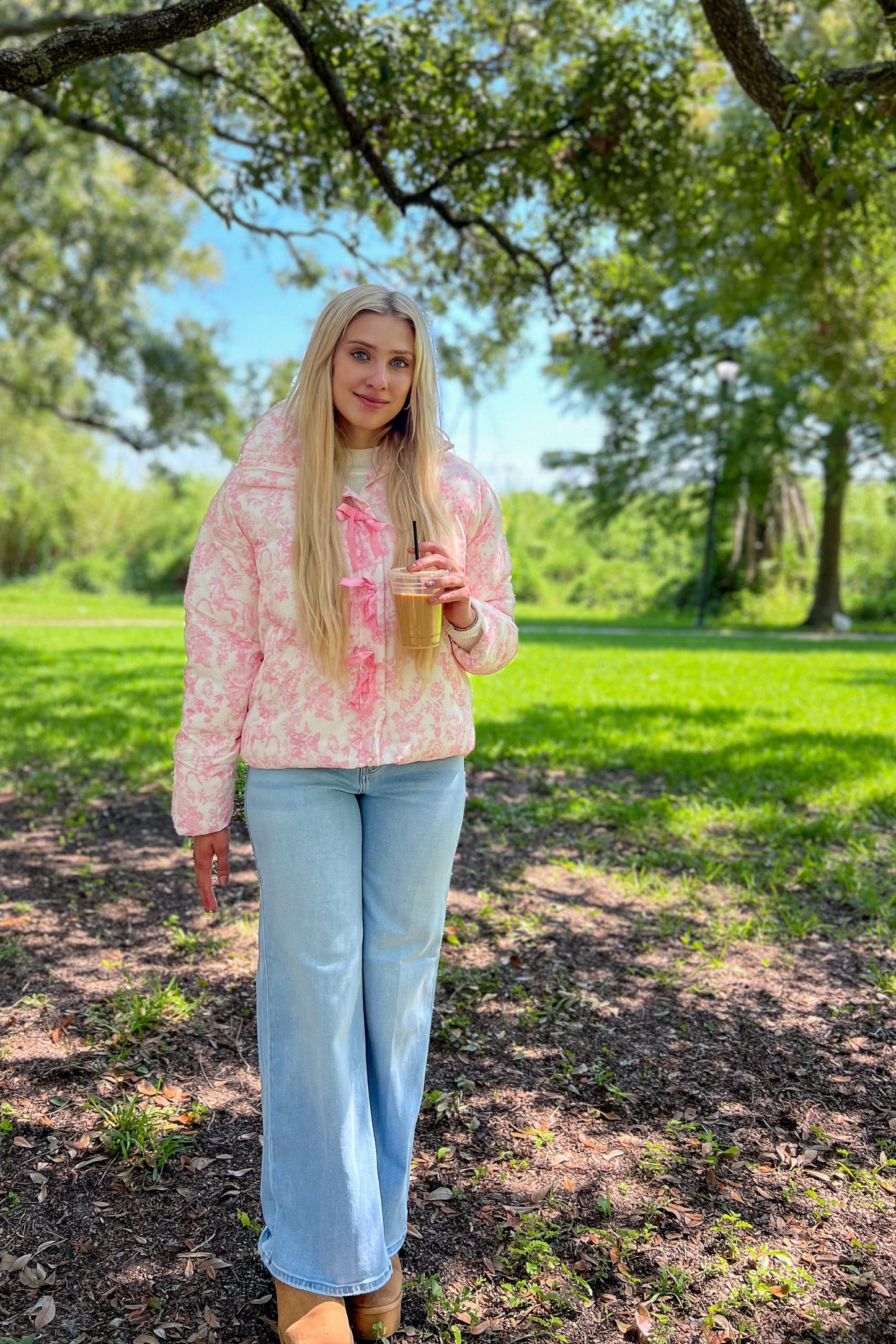 Cozy in Pink Puffer Jacket