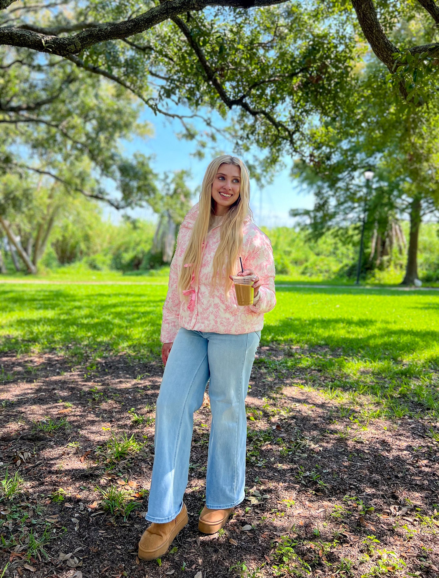 Cozy in Pink Puffer Jacket