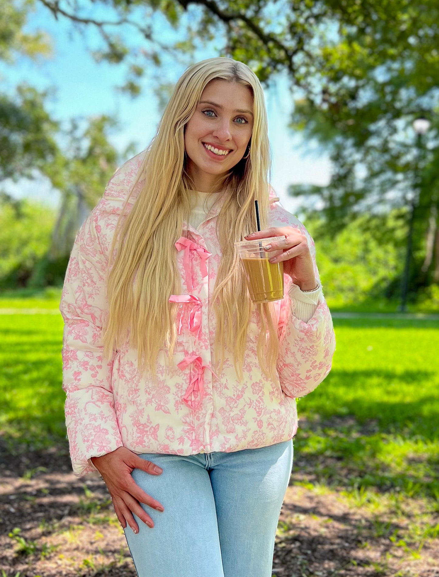 Cozy in Pink Puffer Jacket