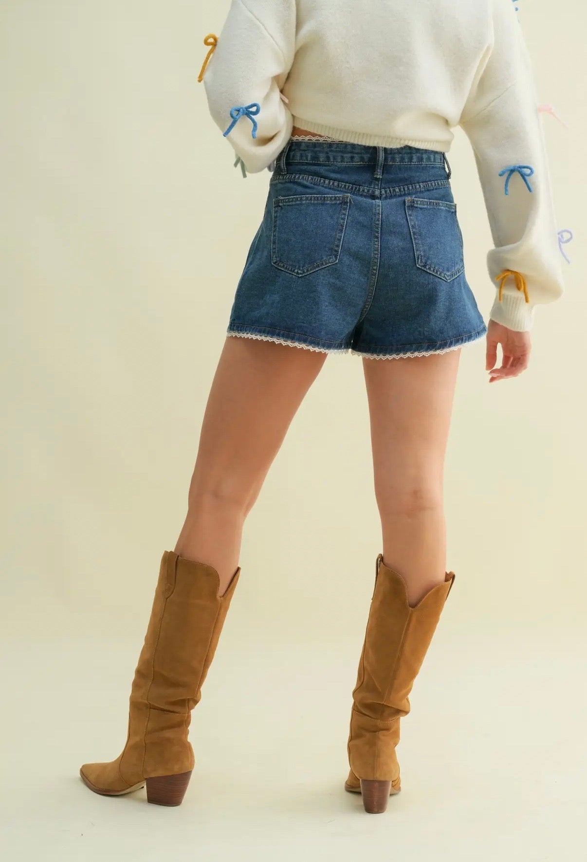 Sweet Stitch Denim Shorts
