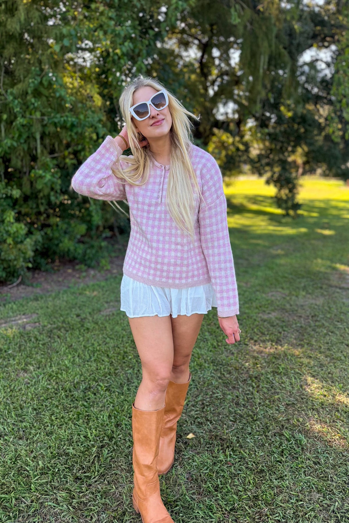 Strawberry Milk Gingham Sweater