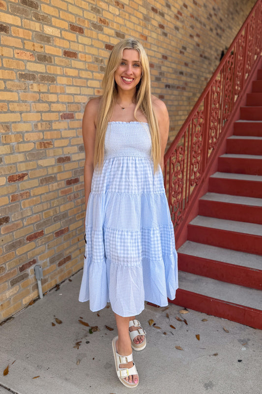 Seaside Picnic Midi Dress