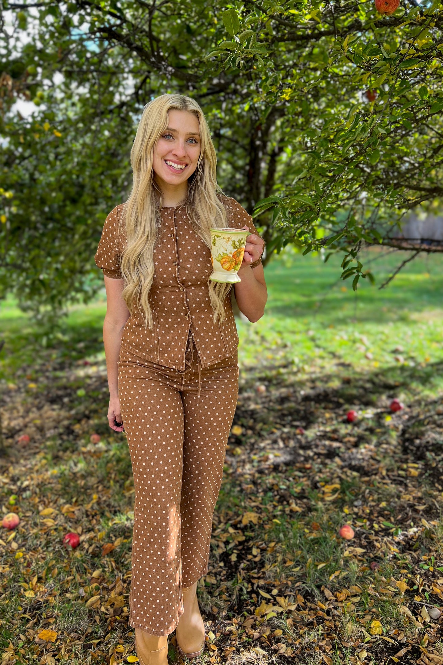 Maple Sugar Button-Front Top