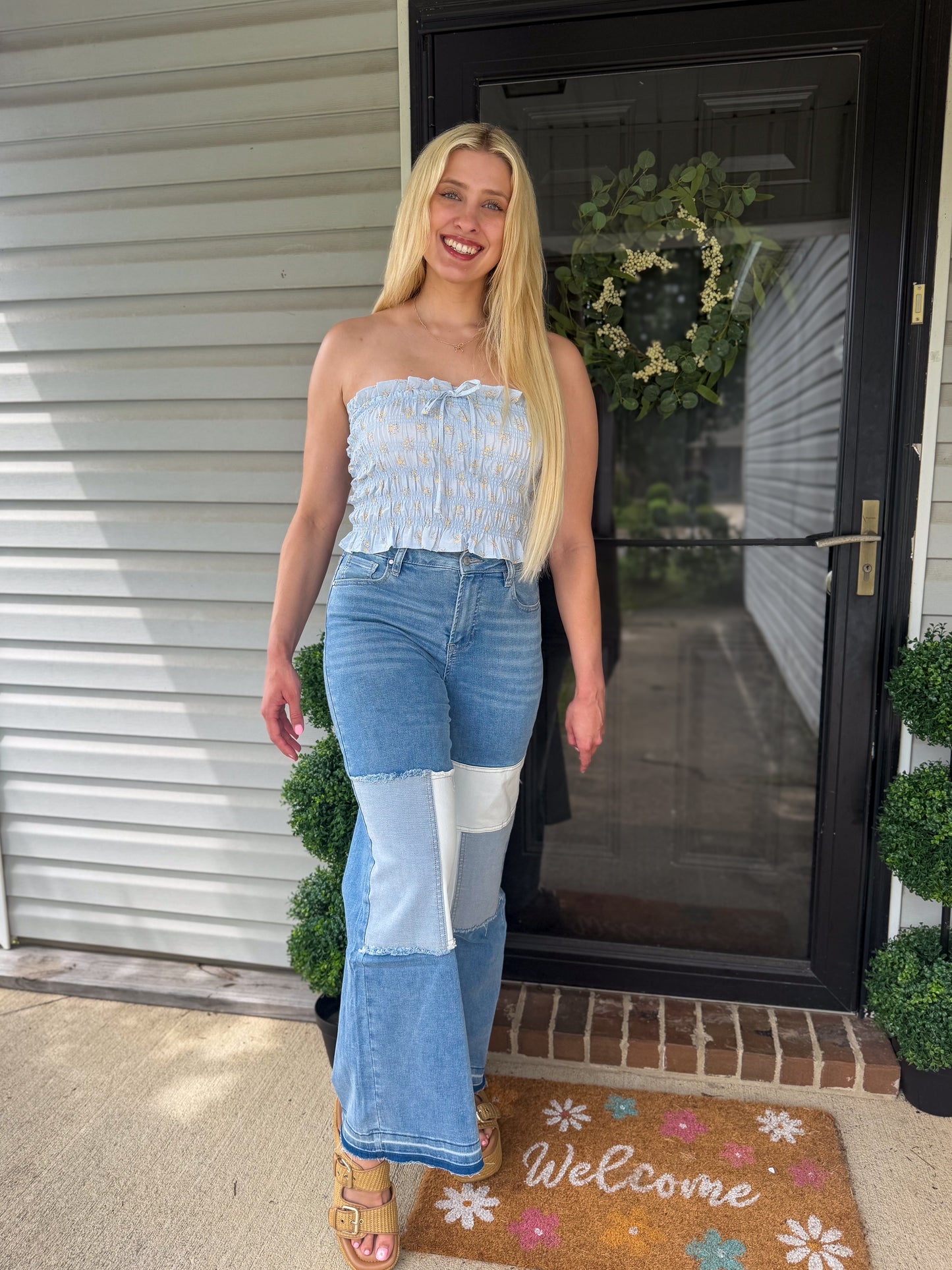 Patchwork Coast Wide Leg Jeans