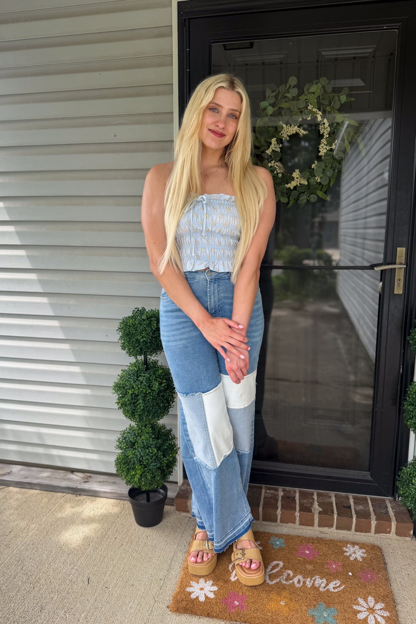 Patchwork Coast Wide Leg Jeans