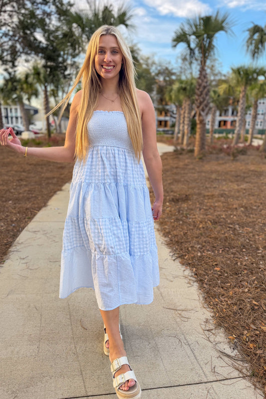Seaside Picnic Midi Dress