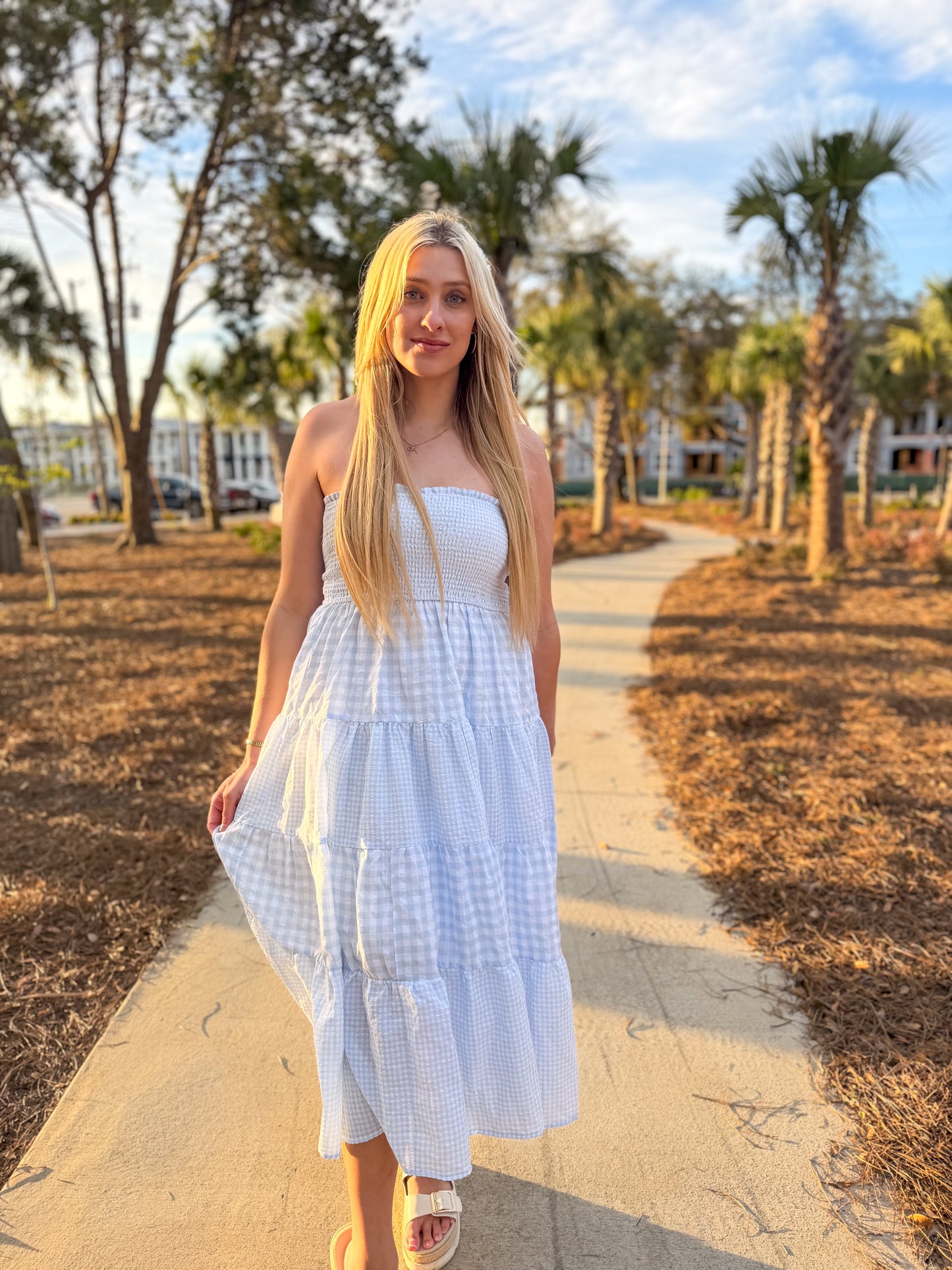 Seaside Picnic Midi Dress