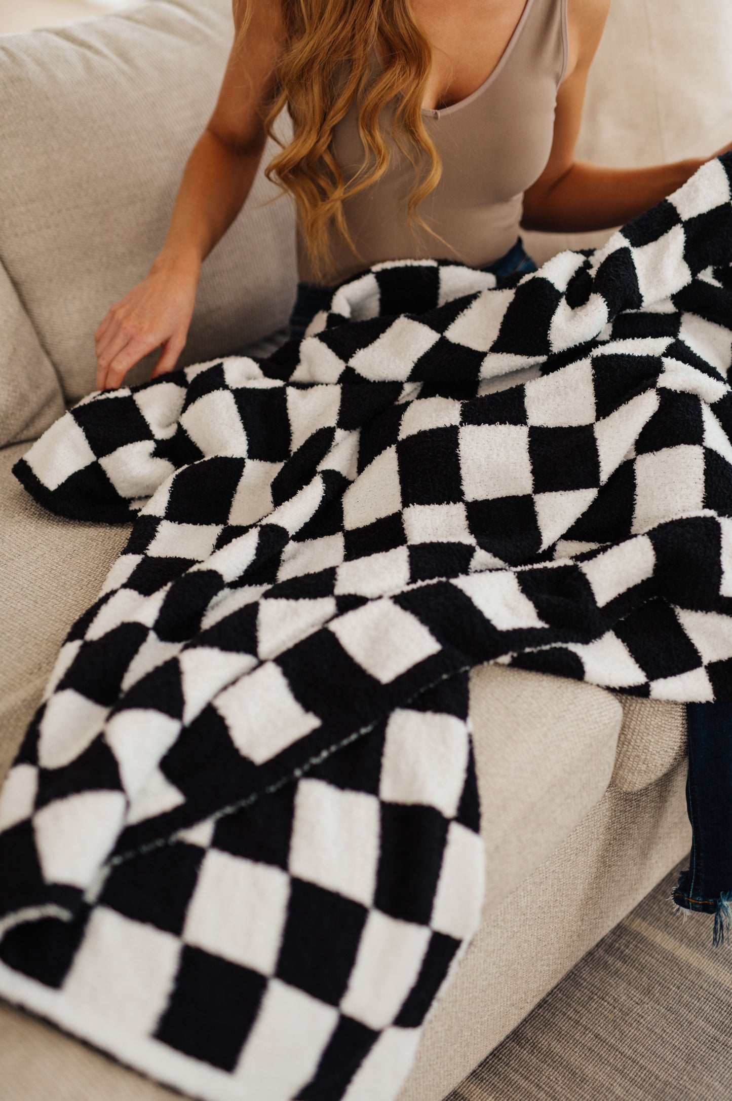 Penny Blanket in Black Check