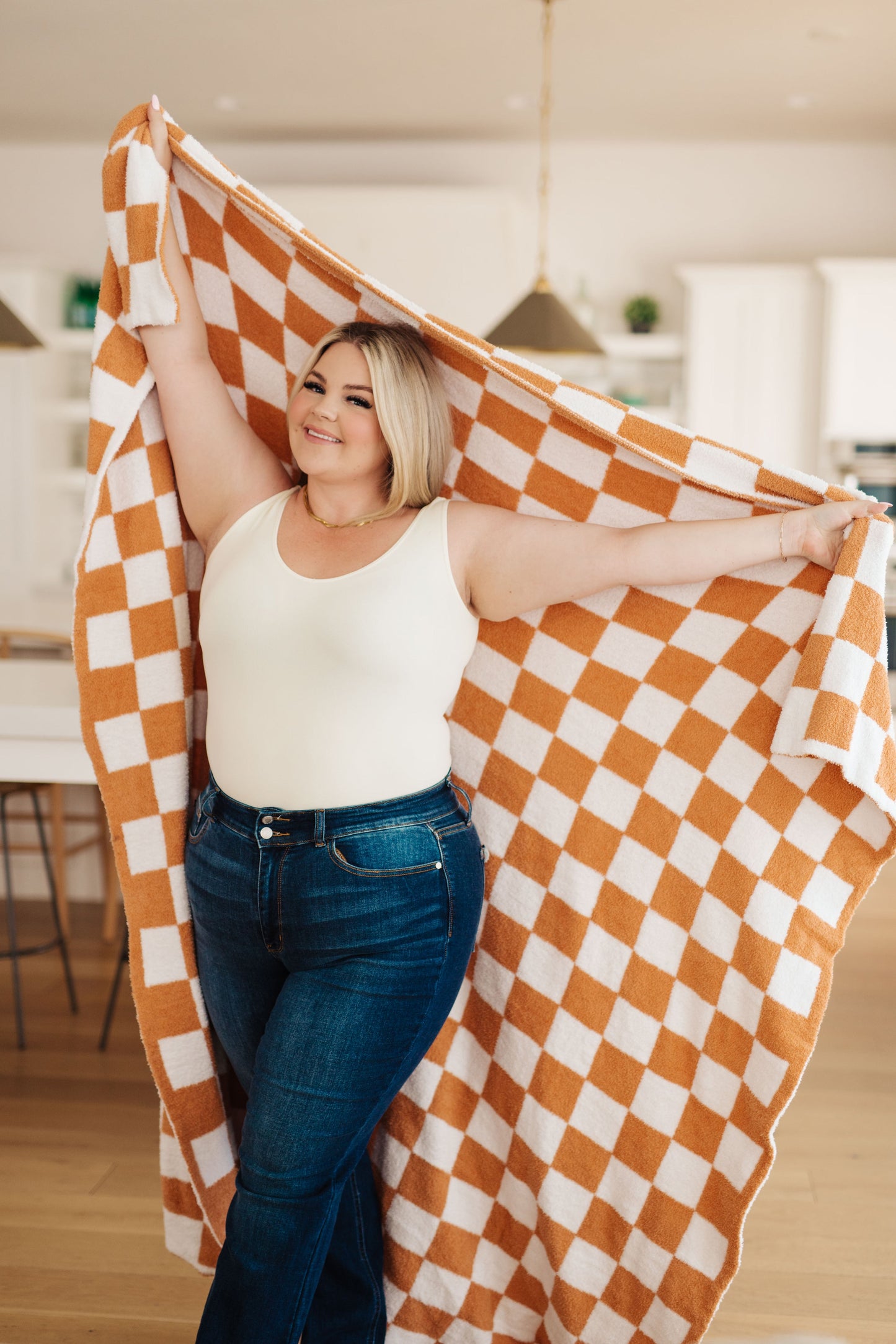 Penny Blanket in Copper Check